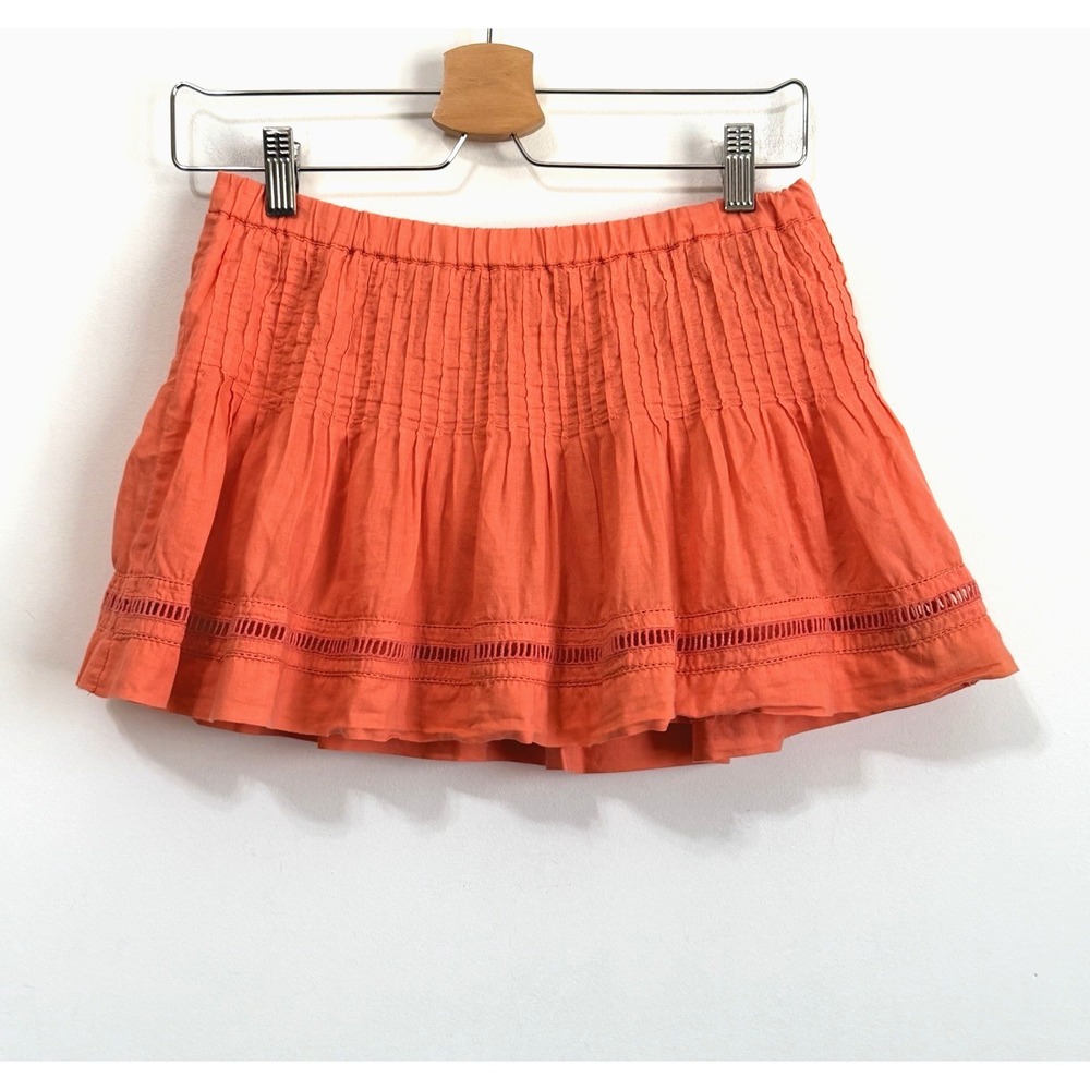 Abercrombie Skirt L Micro Pull On Pintuck Coral Summer Y2K Party Mini Short